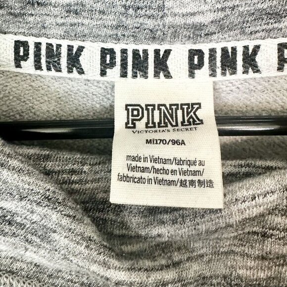 Victoria's Secret PINK Gray Logo Cowl Neck Sweatshirt - Medium - Picture 2 of 6